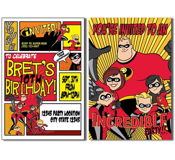 The Incredibles Invitation Birthday Invitations The Incredibles the-incredibles-invitation-birthday-invitations-the-incredibles