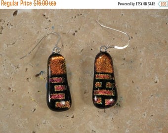 Christmas in July Sale Dichroic Multi-Colored Fused Glass Earrings - BHS02057