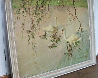 Lovely Vintage Vernon Ward Swan Picture 'The Age of Innocence'