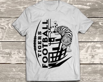 Tigers Football Instant Download Files - SVG, DXF, EPS, Silhouette Studio, Vinyl Cut Files, Digital Cut Files -Use Cricut and Silhouette