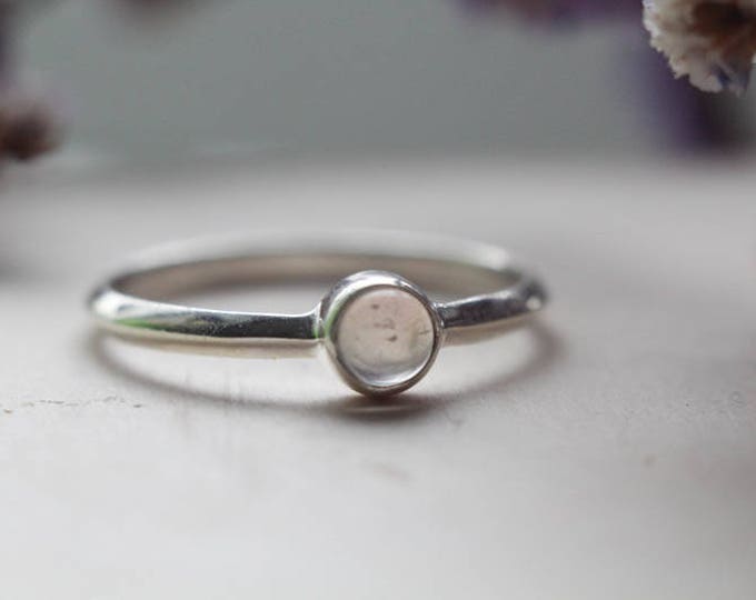 Moonstone Silver Ring, Moonstone Engagement Ring, Anniversary Ring, Vintage Delicate Ring, Wedding Moonstone Ring, Gift For Her, under 20