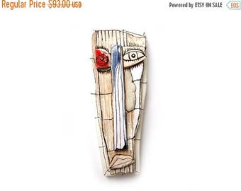 3D wall sculpture, Modern ceramic, Crazy art face, Wall ceramic, Abstract ceramic, Contemporary art ceramic, Mixed media sculpture, 99heads