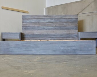 The Michelle Grey Weathered Reclaimed wood Bed Frame