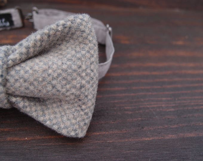 Groomsmen bow tie in grey, mens bowtie gift, mens accessories, grooms bow tie