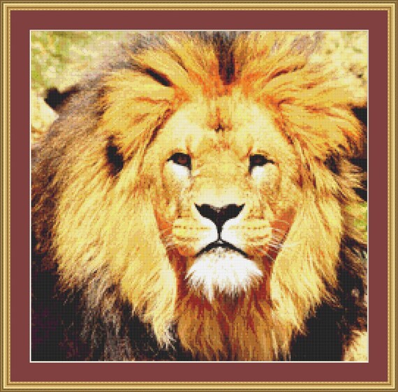 Lion Face Cross Stitch Pattern