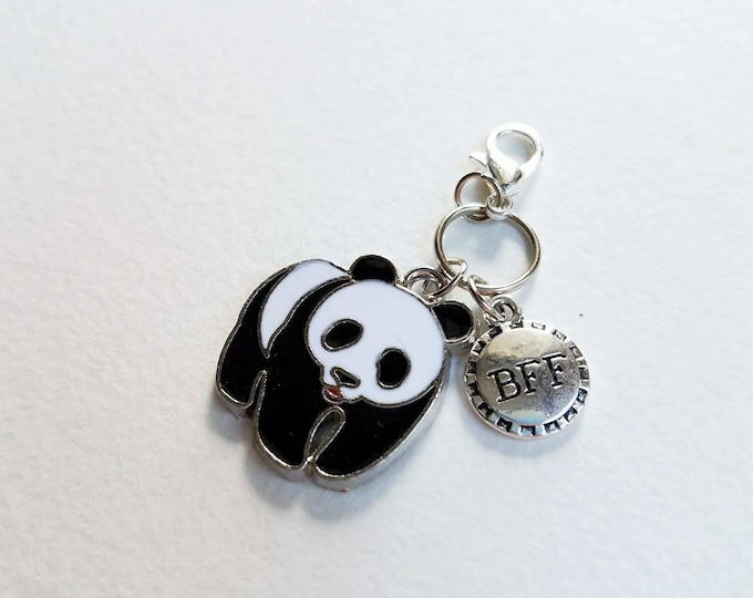 Panda Jade Charm Best Friends Necklace or Zipper charm Best Friend jewelry Panda Bear Charm handmade best friends gifts