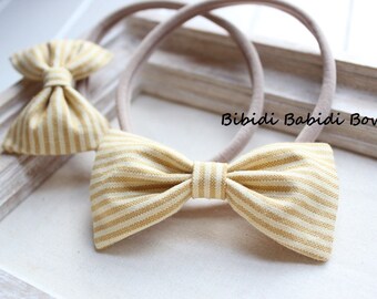 Headbands- Baby Nylon Headbands- Hair Bows- Cotton Bow Headbands- Baby Girl Headbands- Newborn Headbands- Big sister Little sister Hair Bows