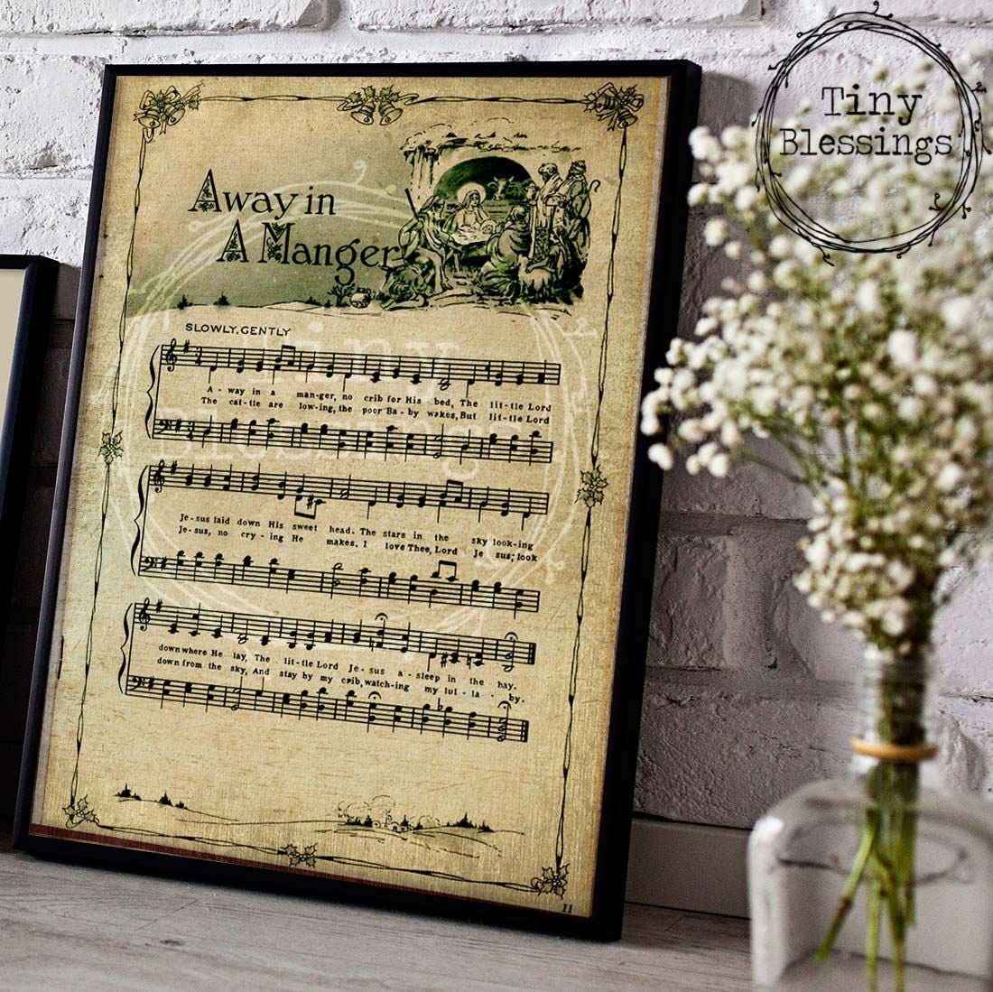 Away in a Manger Christmas Carol Holiday Sheet Music Instant