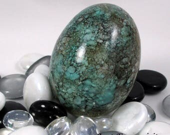Alcohol Ink Blue/Green Easter Egg Hand Decorated Chicken Egg