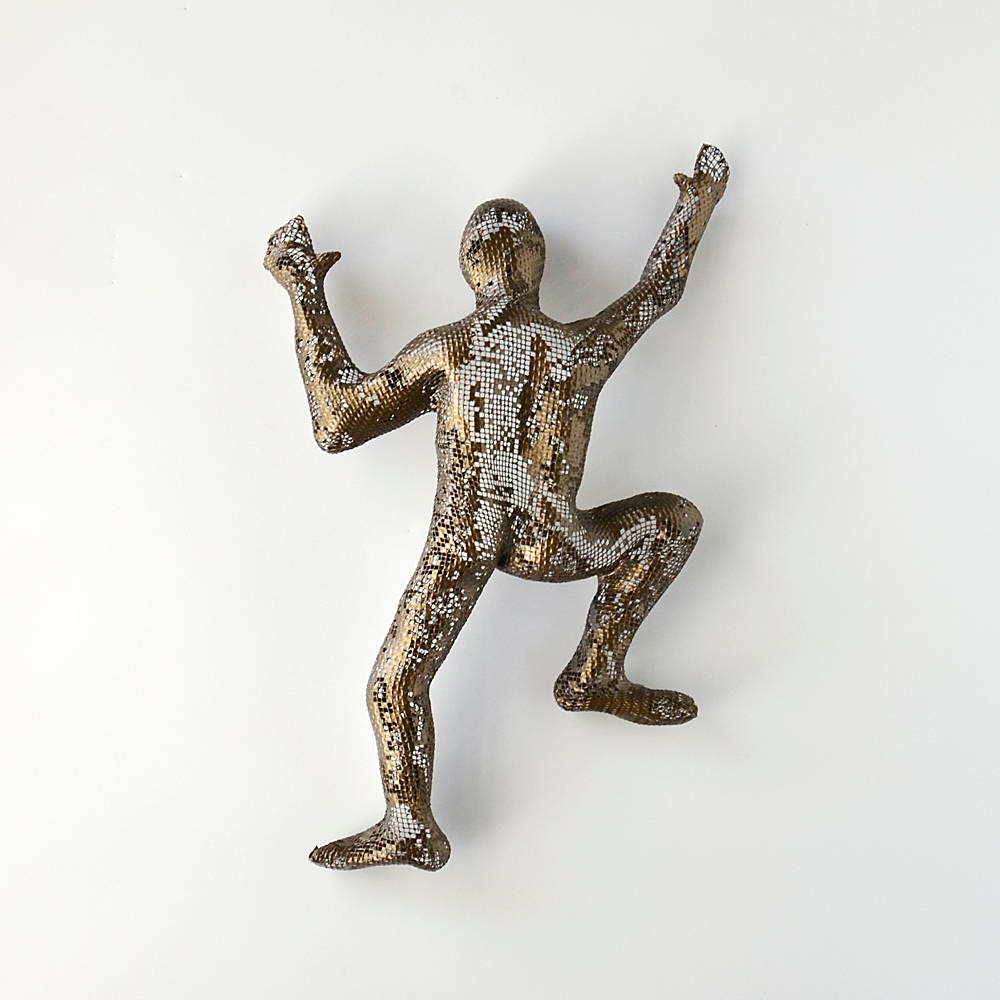 Abstract Metal Wall Art sculpture Climbing man sculpture