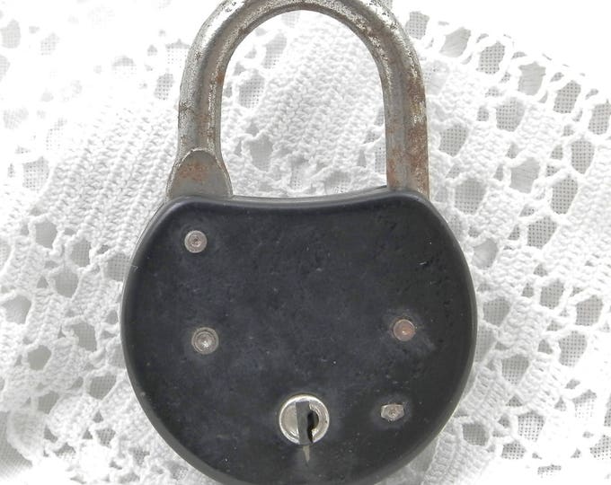 Vintage Working French Black Industrial Padlock with 2 Working Key from the French Railroad Company SNCF, Steampunk Decor, Lock Collection