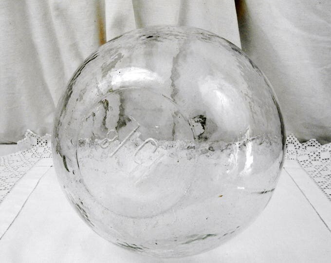 Large Vintage French Clear Glass Demijohn / Carboy 15 L / 4 Gallons, French Country Farmhouse Decor, Huge Round Bottle from France Large Vintage French Clear Glass Demijohn / Carboy 15 L / 4 Gallons, French Country Farmhouse Decor, Huge Round Bottle from France