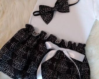 Star Wars Baby Dress with Matching Headband - Baby dress, Star Wars baby, Bodysuit dress, Baby gift, Photoshoot dress
