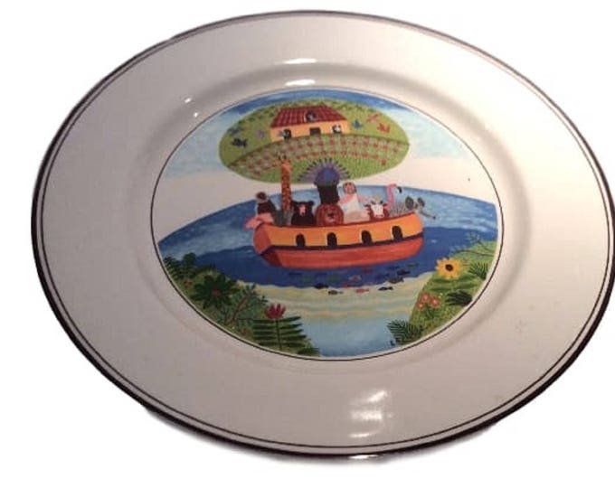 Villeroy Boch Design Naif Salad Plate, Noah Animal Ark, Vitro Porcelain, Luxembourg, Design by Gerard Laplau