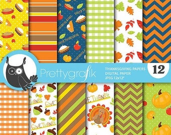 80% OFF SALE Thanksgiving digital papers, commercial use, scrapbook papers, background - PS658