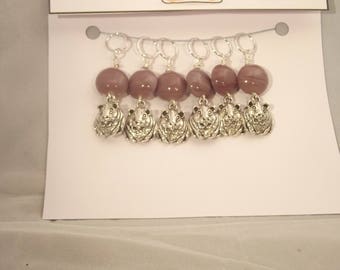 HAMSTERS! Ooak lavender stitch markers for knitting
