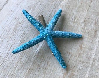 Starfish Glitter Hair Clip Ocean Beach Wedding Sea Foam