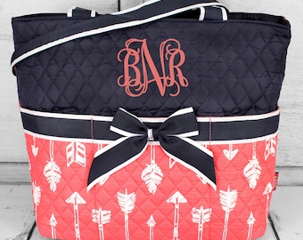 Monogrammed Diaper Bag, Monogrammed Diaper Bag, Arrow Baby Theme, Monogram Baby Shower Gift, Personalized Bag, Straight and Arrow Diaper Bag