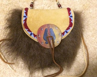Buffalo Fur and Elk Leather Bag