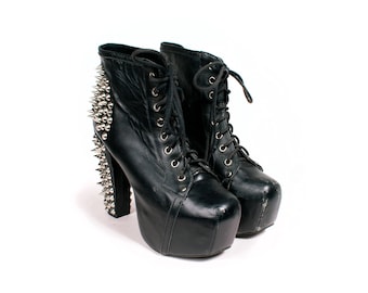 Black Stud Platform Boots