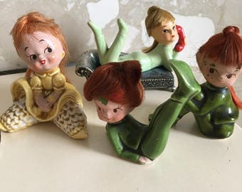 Set of 4 1950s pixie girls with sofa