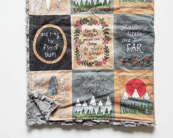 Lord of the Rings *Girly* Book Blanket // JRR Tolkien Throw Blanket
