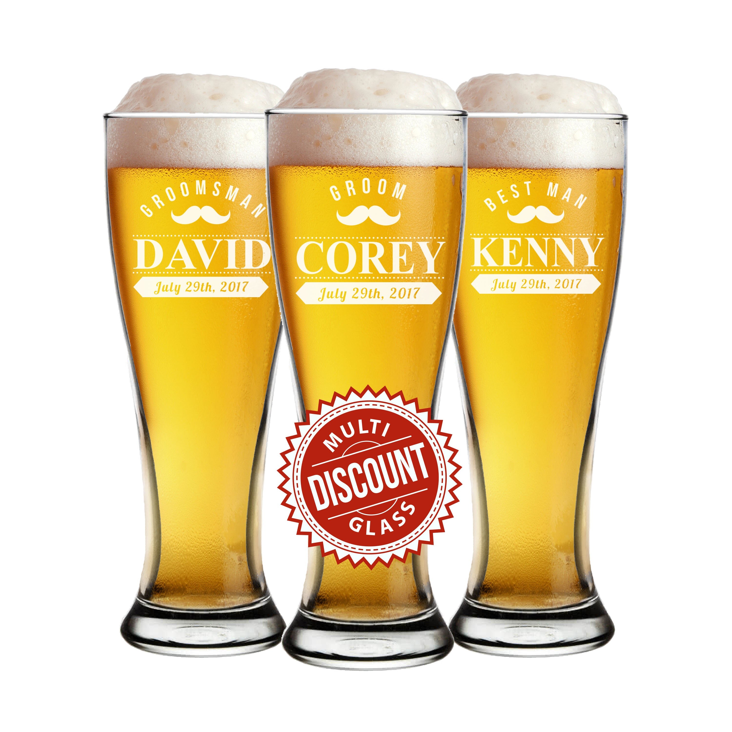 Personalized Pilsner Glasses Custom Beer Glass Engraved Beer