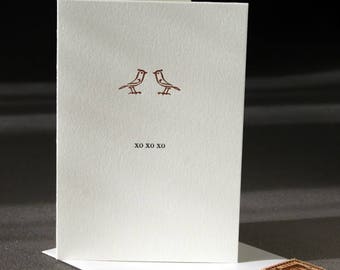 xo xo xo, letterpress printed