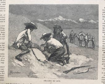 Antigue Page from "The Youth's Companion" with Remington Illustration Dated March 15, 1888