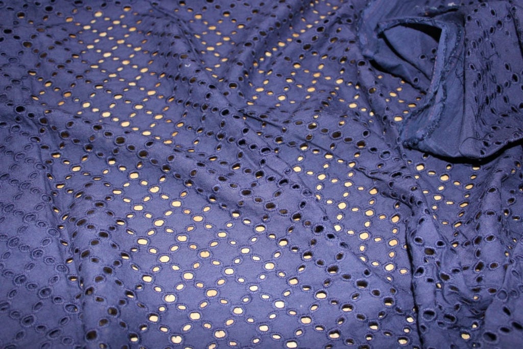 eyelet fabric Navy Blue Eyelet dress Embroidered eyelet eyelet