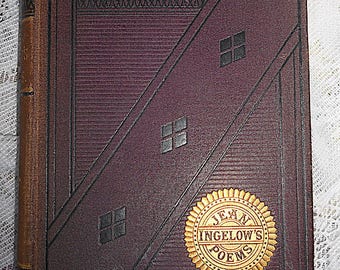 Antique Signed 1878 Jean Ingelow's Poems Book Author's Edition