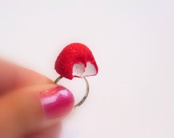 Sweet Strawberry bitten ring