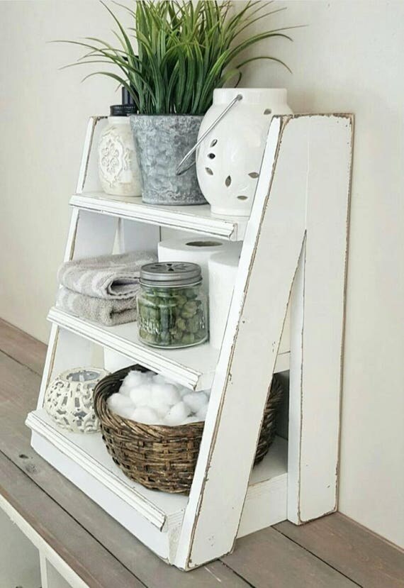Tiered Ladder Shelf Small Tiered Shelf Bathroom Shelf