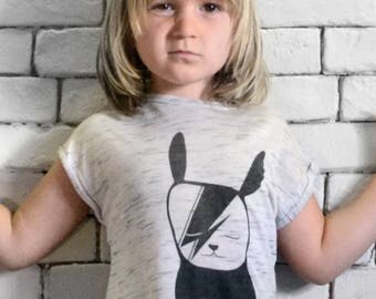 David Bowie tshirt//Cool Funny Graphic kids tee//Funky kids clothing//Rock kids//Band tshirt//Gift for kids//Unisex kids tshirt//Off White