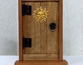 Wood Fairy Door with sun