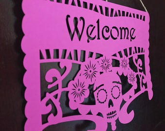 Welcome Sign for Apartment Door - Papel Picado Style