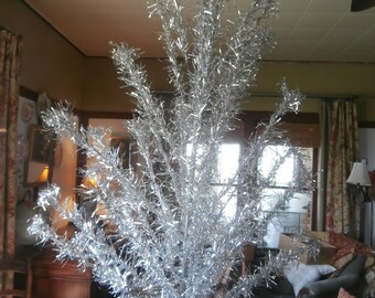 Vintage Aluminum Craft House Christmas tree 6 1/2 foot with stand and original box