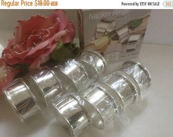 ON SALE Wm. A. Rogers Silverplate Napkin Rings Set of 8 Original Box Nos Oneida Vintage Formal Tea Party Bridal Wedding Table Setting Holid