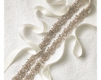 Bridal sash, wedding crystal sash, sparkling glass sash, large size sash, clear crystals sash, rose gold sash, wedding belt, accessories