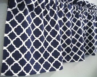 Navy Blue Valance Lattice Chain Link