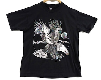 VTG Holographic Eagle Reno T-Shirt - XL - Tourist Tee - Native American - Wildlife - Screen Stars - Nevada Vintage Tee - Vintage Clothing -