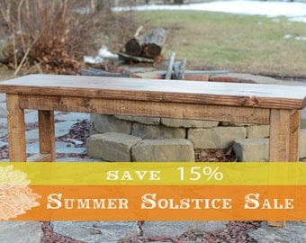 15% OFF SUMMER SALE!! 48 inch Wood Bench, Entryway Bench, Wooden Bench, Rustic Bench, Reclaimed Wood Bench in Early American Stain