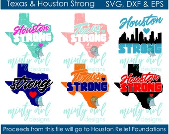 SVG DXF & EPS Cut/Printable File - Texas Houston Strong - Hurricane Harvey - Texan Proud - #TexasStrong #HoustonStrong - Cricut Silhouette
