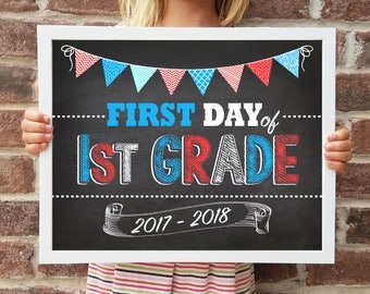 1st Grade, Back to School Poster, DIGITAL Printable File, FIRST Day & LAST Day includ. 4 Sizes: 8x10", 11x14", 16x20", 20x30" includ.