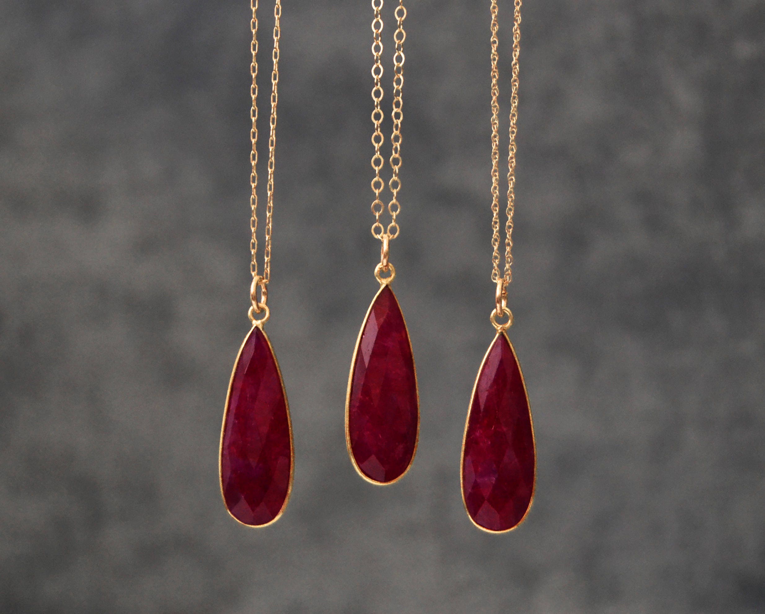 Ruby Real Ruby Necklace Ruby Necklace Ruby Pendant