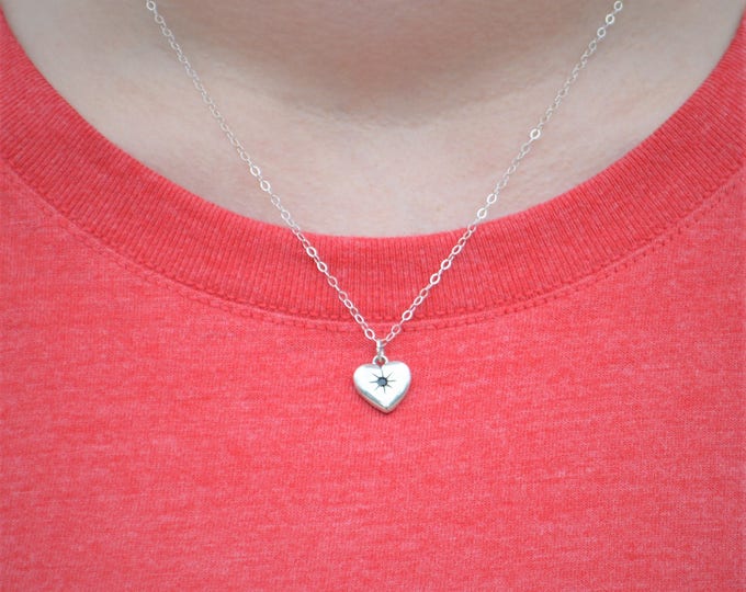 Mothers Necklace, Silver Heart Necklace, Blue Zircon Stone Necklace,Dainty Heart Necklace, Blue Zircons Mothers Necklace, December Necklace Mothers Necklace, Silver Heart Necklace, Blue Zircon Stone Necklace,Dainty Heart Necklace, Blue Zircons Mothers Necklace, December Necklace