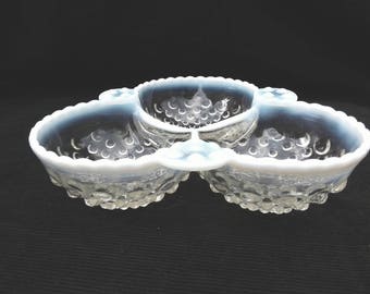 Special Anchor Hocking Moonstone Opalescent Hobnail Relish