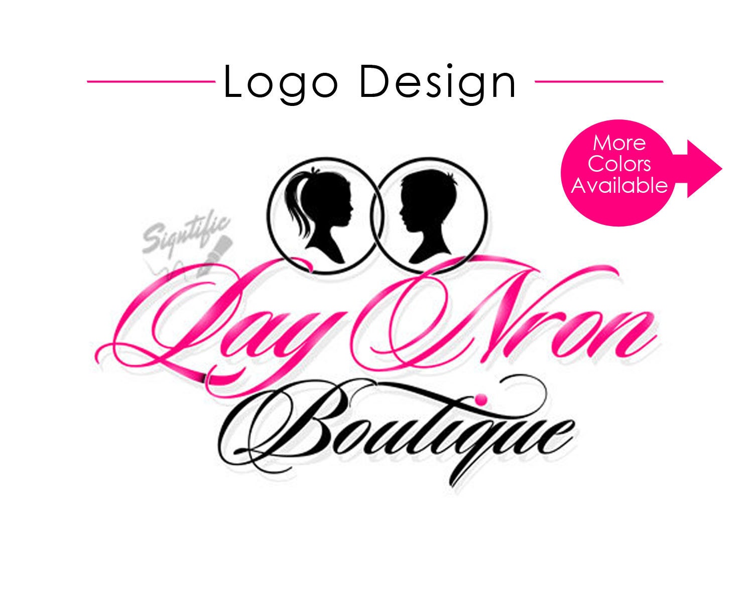 Custom logo design, pink, black boutique logo, website ...