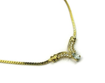 Vintage Aquamarine Gemstone Necklace