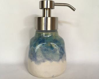 Foaming Soap Dispenser, ceramic soap dispenser, ceramic foamer, metal foam soap pump, pottery foamer, foam soap bottle